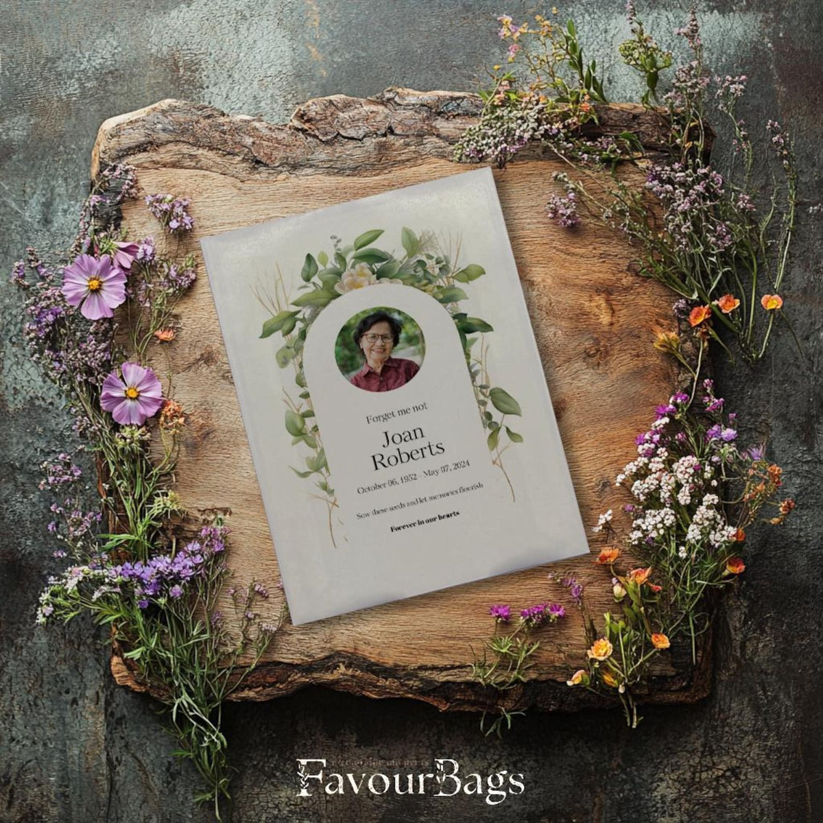 Photo Memorial Wildflower Seed Favours – Floral Border