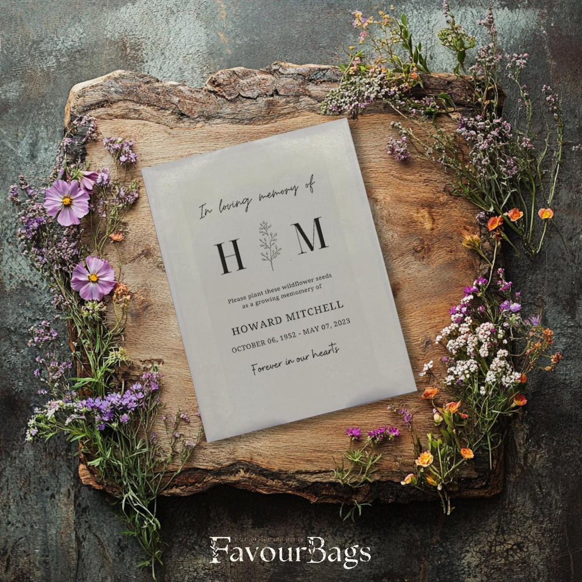 Wildflower Memorial Seed Favours – Monogram