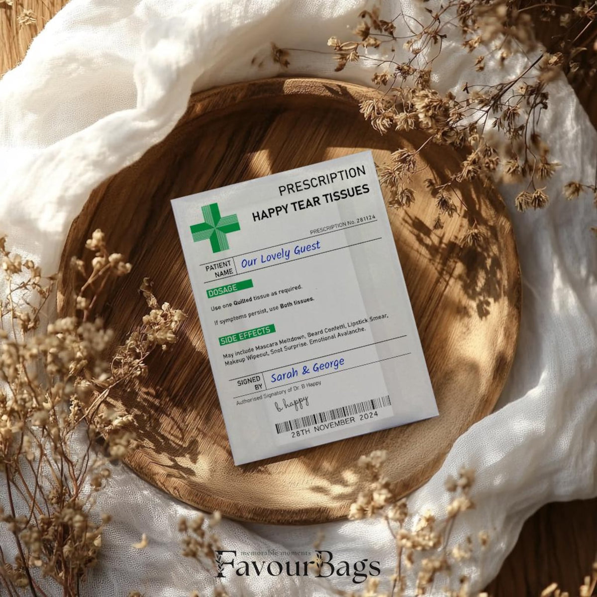 Happy Tears Prescription Wedding Tissue Packs