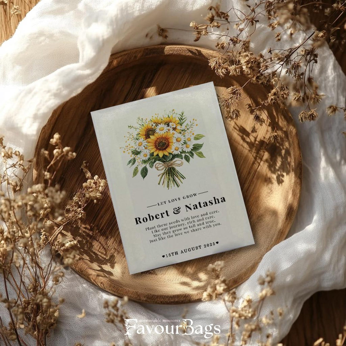 Let Love Grow Sunflower Wedding Favours – Bouquet
