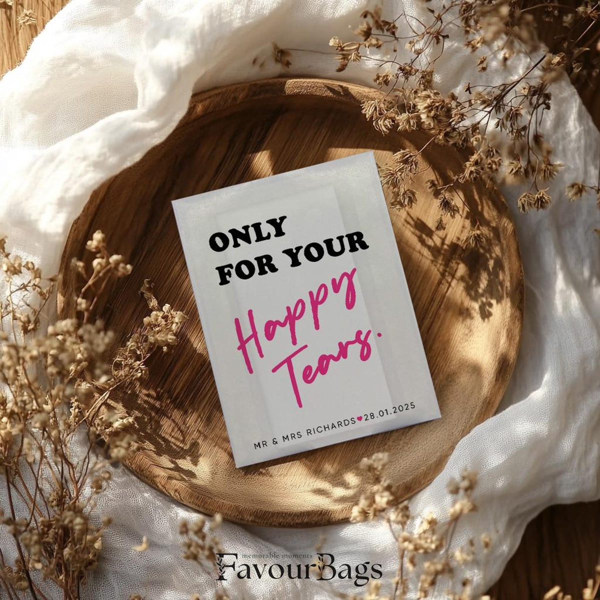 Only for Your Happy Tears Wedding Tissue Packs – Pink