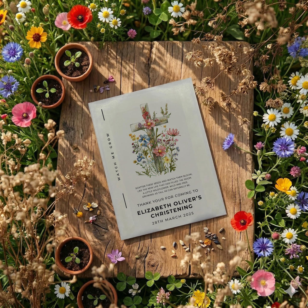 Wildflower Christening Seed Favours – Meadow Bouquet