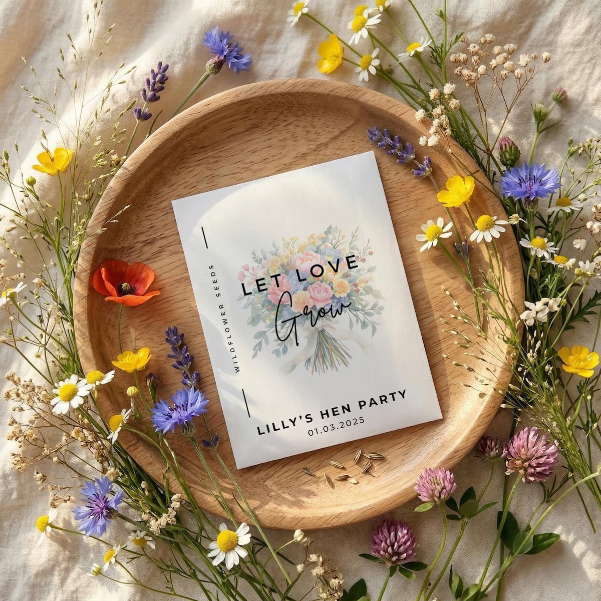 Let Love Grow Wildflower Hen Party Favours