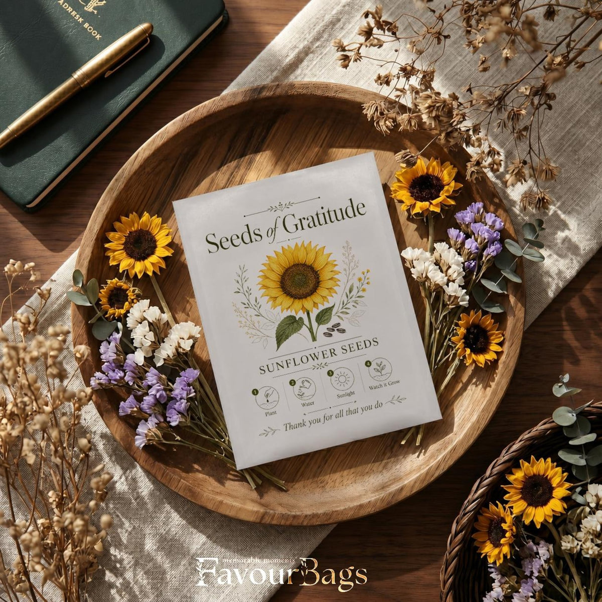 Seeds of Gratitude Sunflower Favours