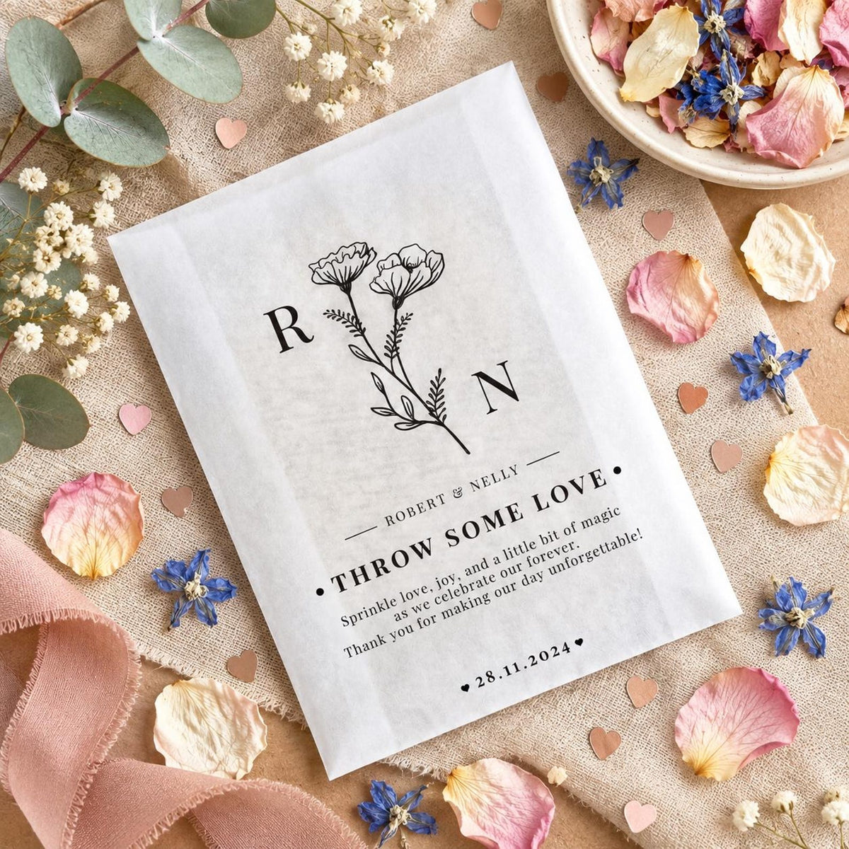 Throw Some Love Wedding Confetti Packets