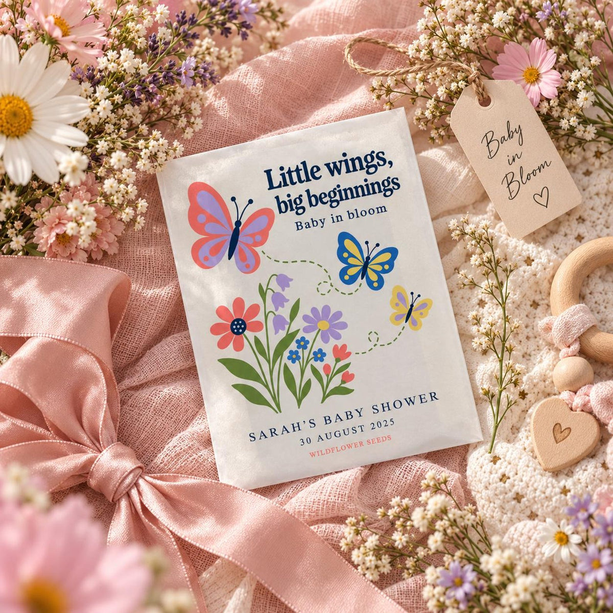 Baby in Bloom Wildflower Seed Favours – Butterflies